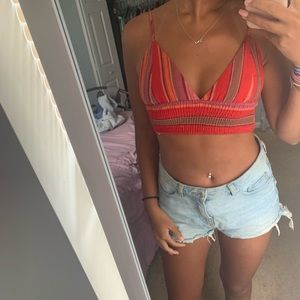 striped colorful bra top